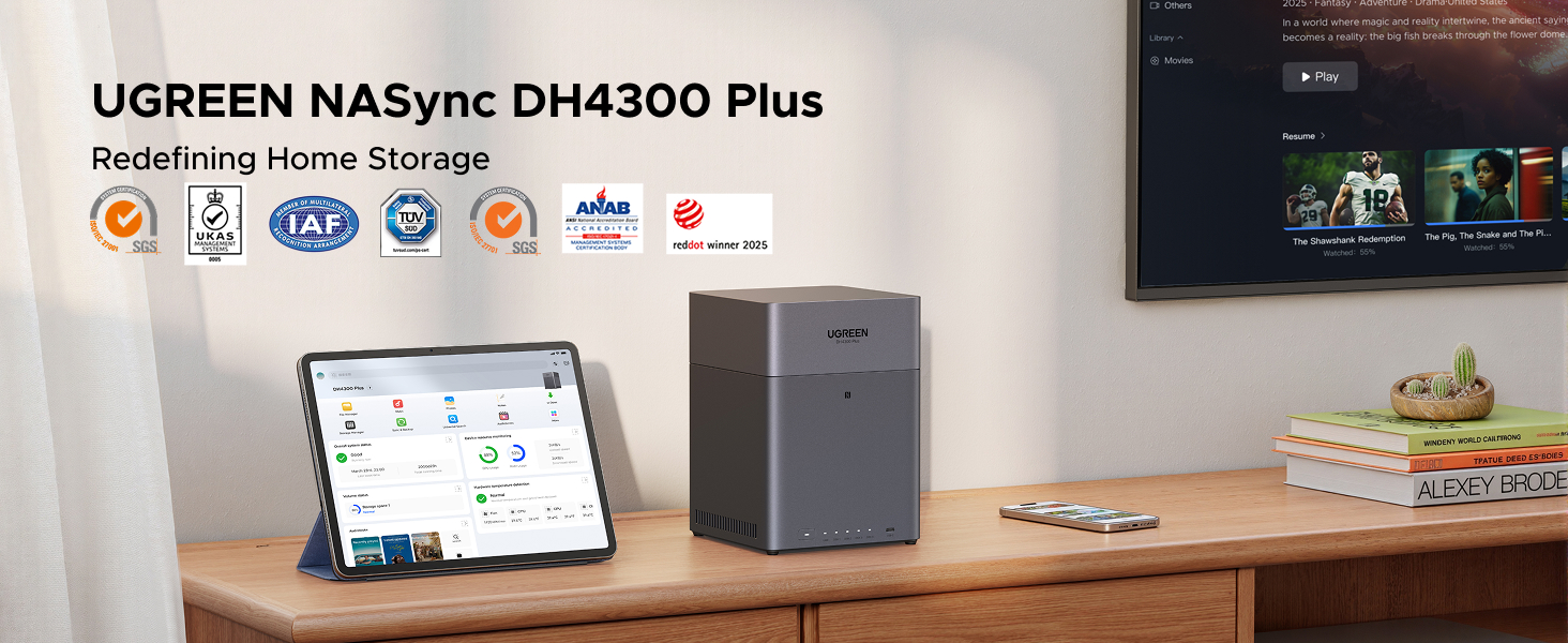 Amazon.com: UGREEN NAS DH4300 Plus 4-Bay Desktop NASync, Support